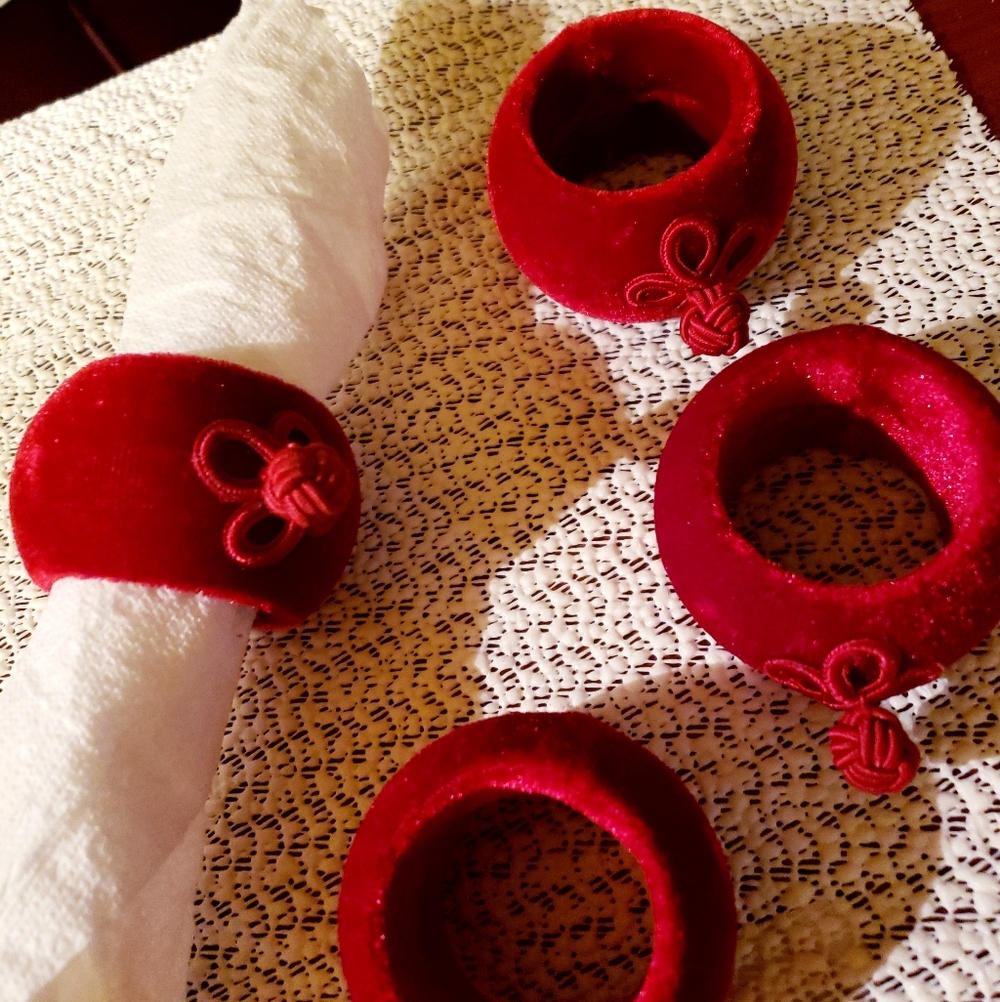 Red Velvet Napkin Rings